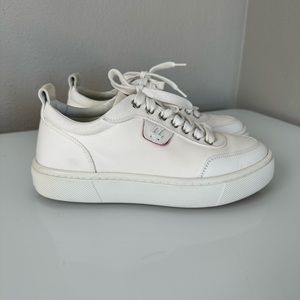 Christian Louboutin Women Simplerui Platform Leather Sneakers White size 37.5